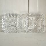 Pair of crystal ashtrays