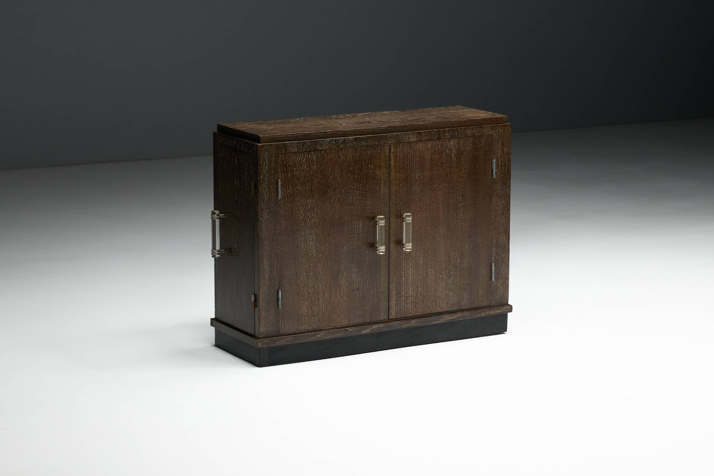 Modernist Art Deco oak cabinet, France, 1940s