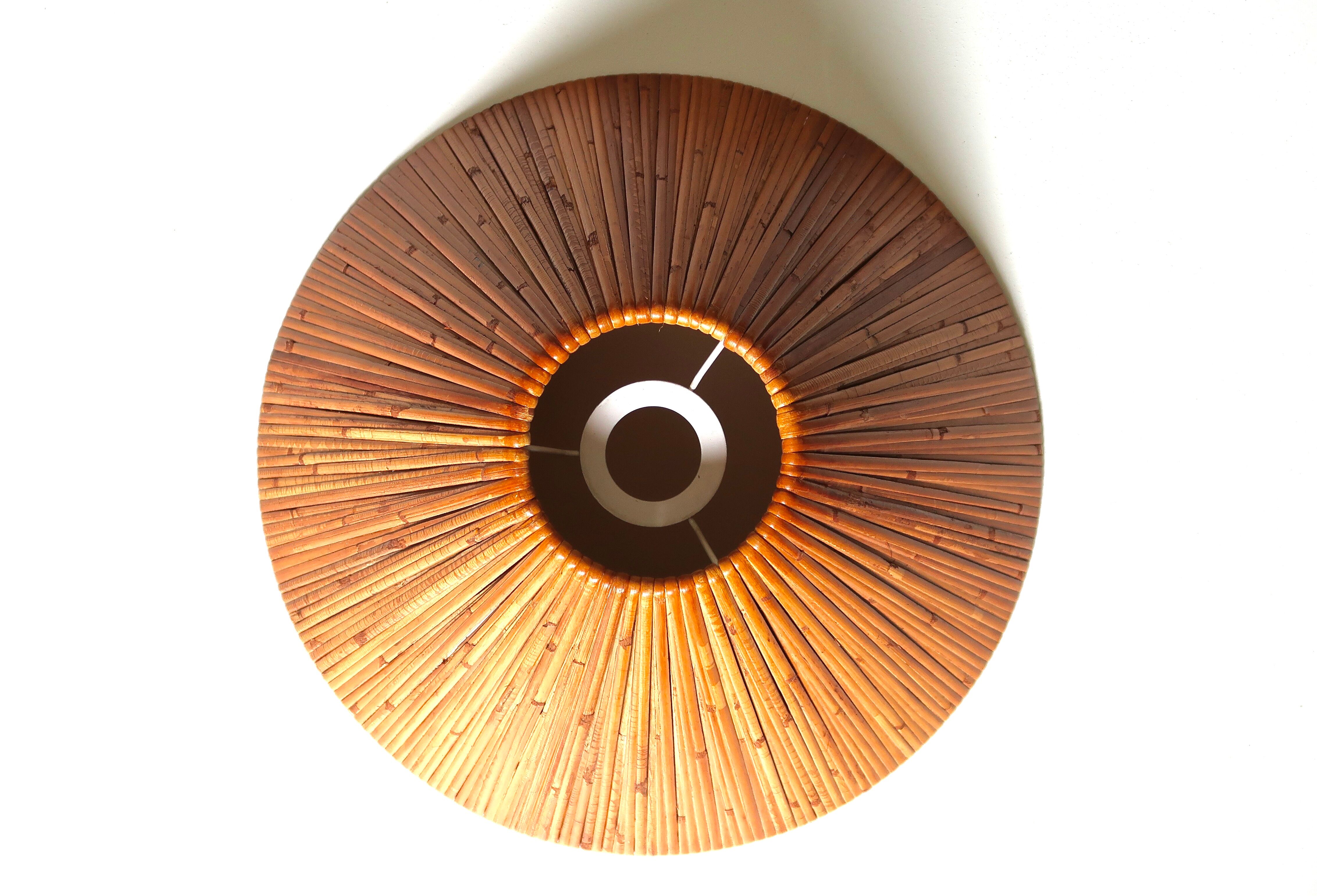 Pendant lamp, wicker chandelier, 80s