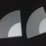 2 minimalist triangular wall lights, 1980
