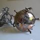 Art Nouveau teapot or samovar in silver-plated metal by goldsmith Victor Saglier