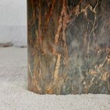 Coffee table in green marble and coral