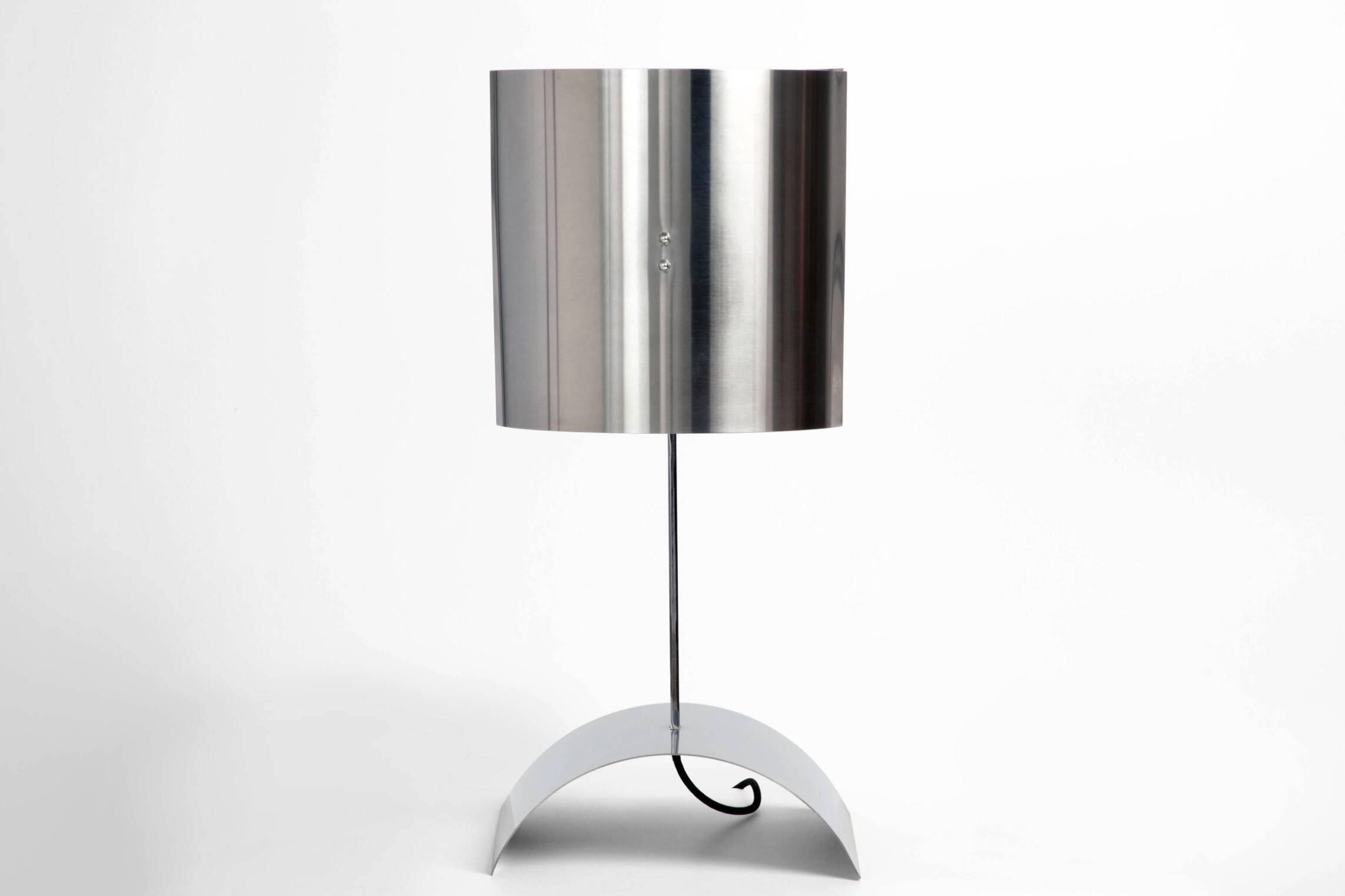 Large stainless steel desk lamp by Jean Pierre Bouvier, France.