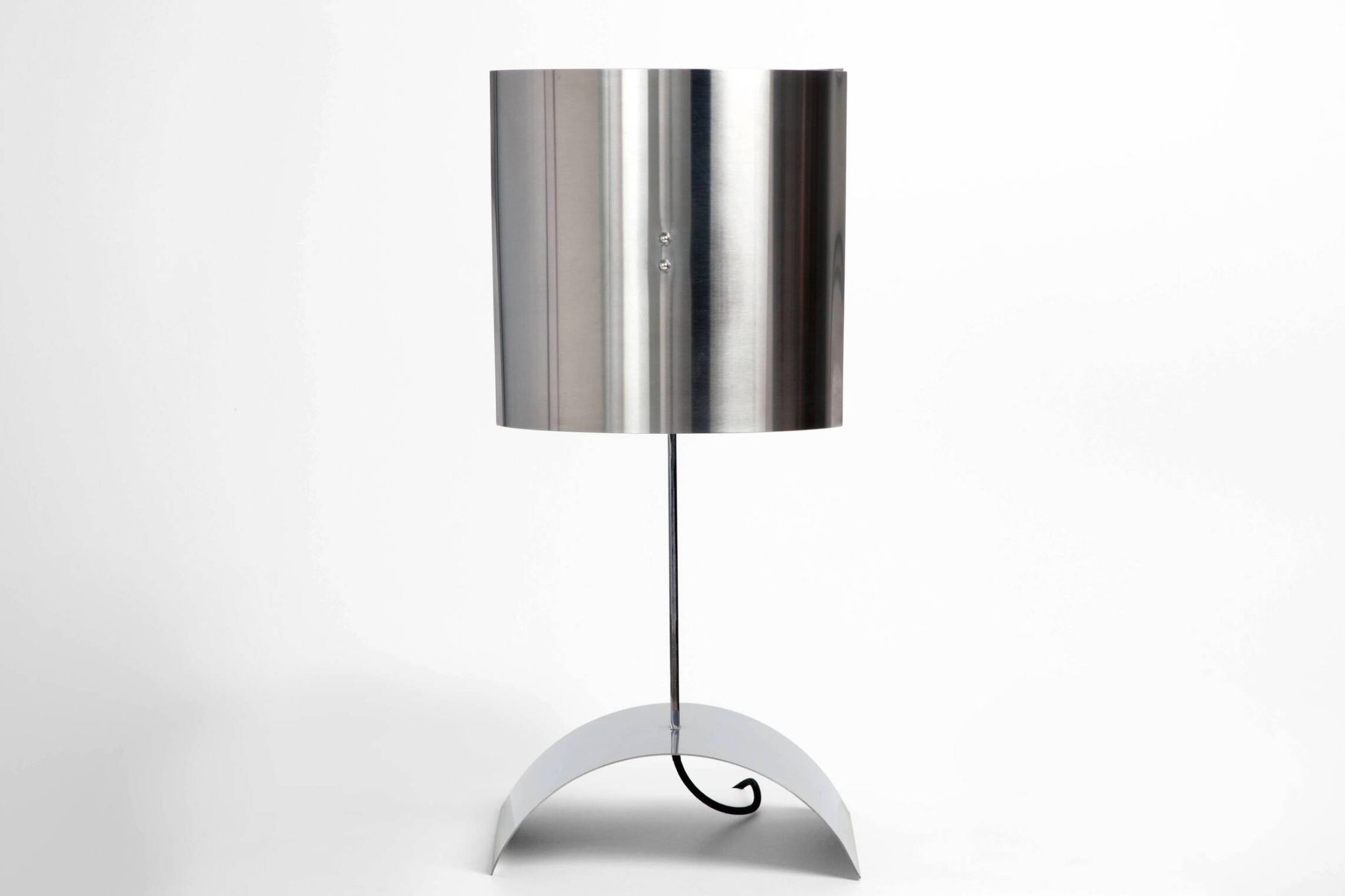 Large stainless steel desk lamp by Jean Pierre Bouvier, France.