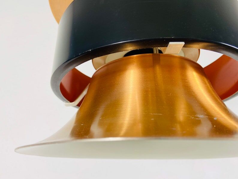 Danish copper hanging lamp, 1960s