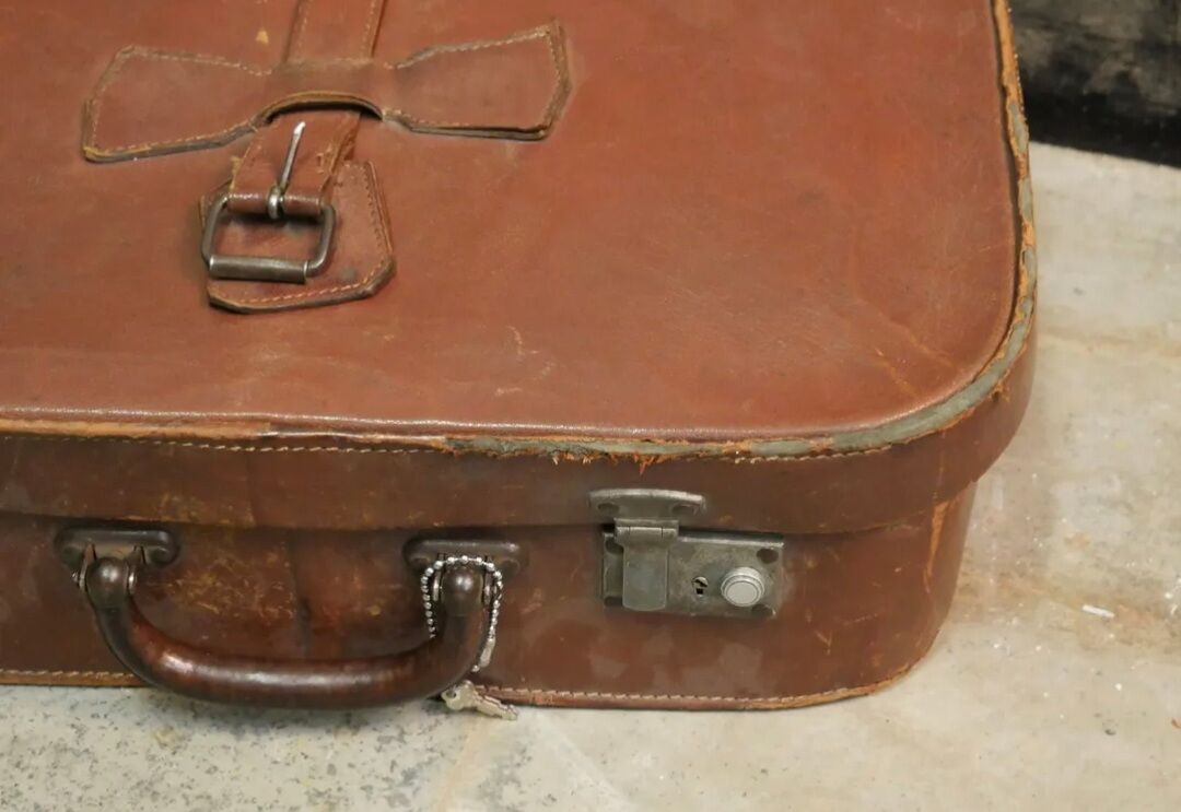 Leather suitcase