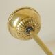 Mid century modernist pendant light in brass and textured glass ball