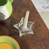 Vintage glass star candle holder D13