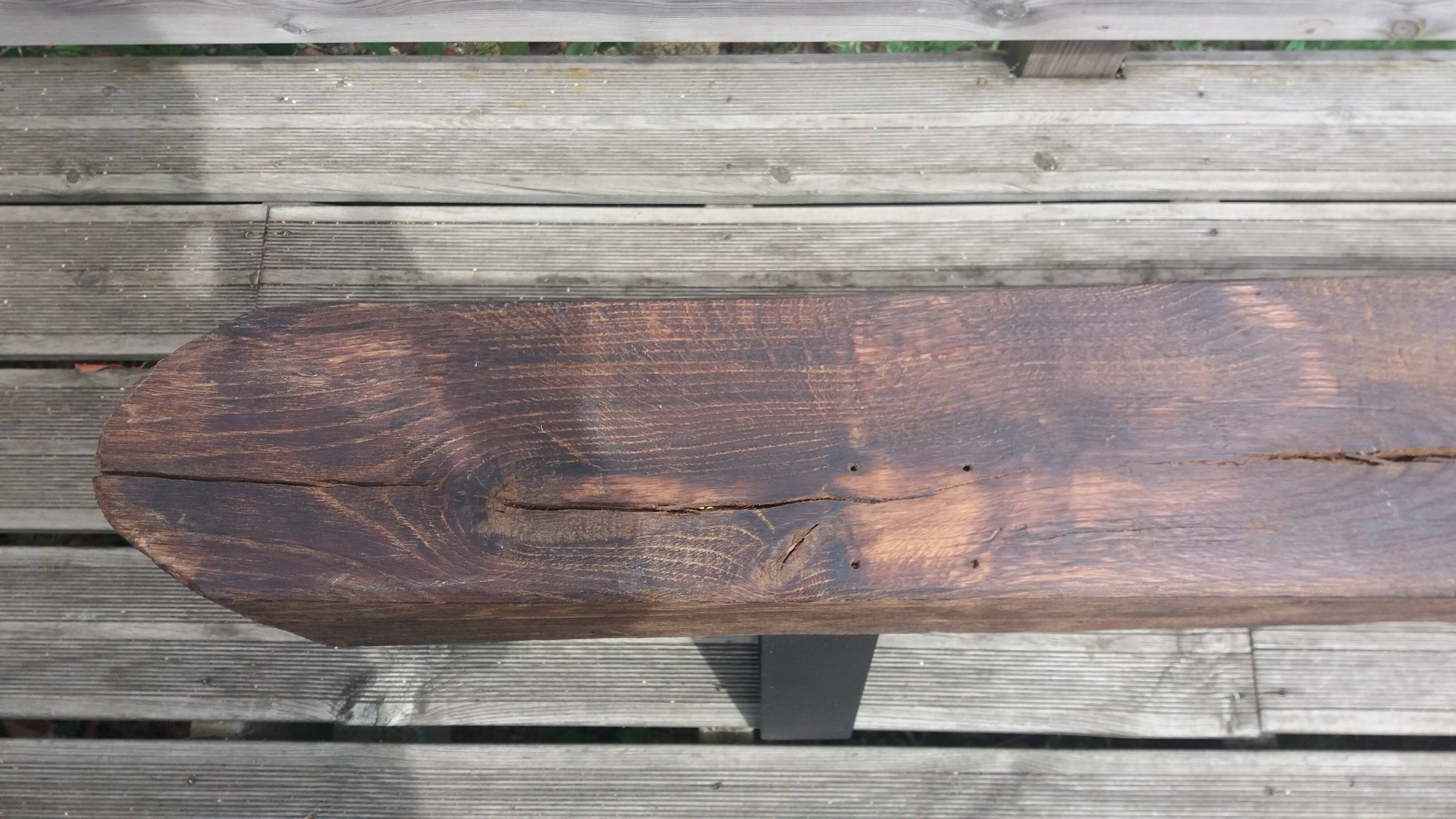Banc en chêne piétement acier