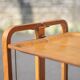 Vintage serving trolley, folding trolley, thermoformed wooden serving trolley