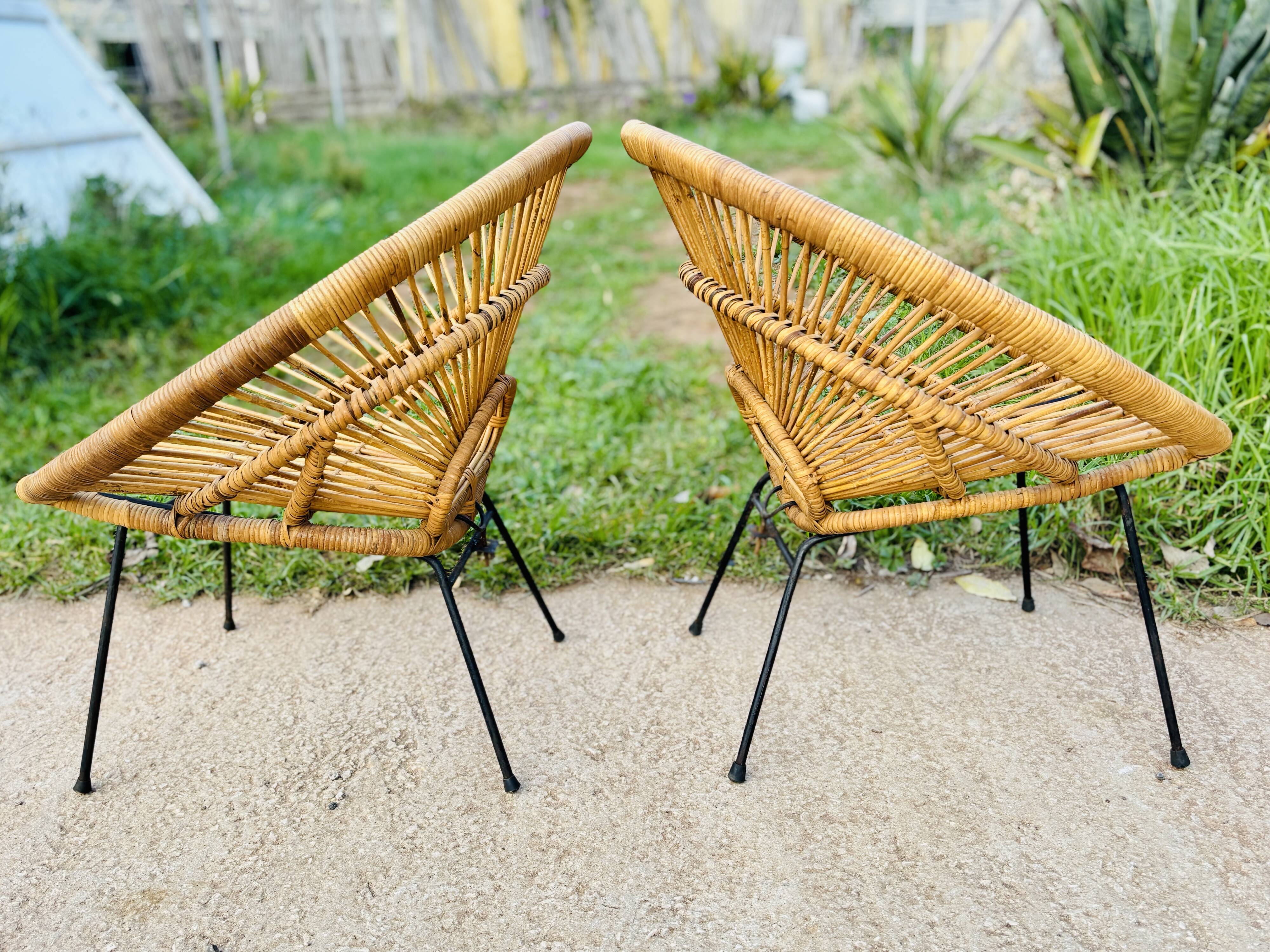 Pair of 1950s "Sun" armchairs