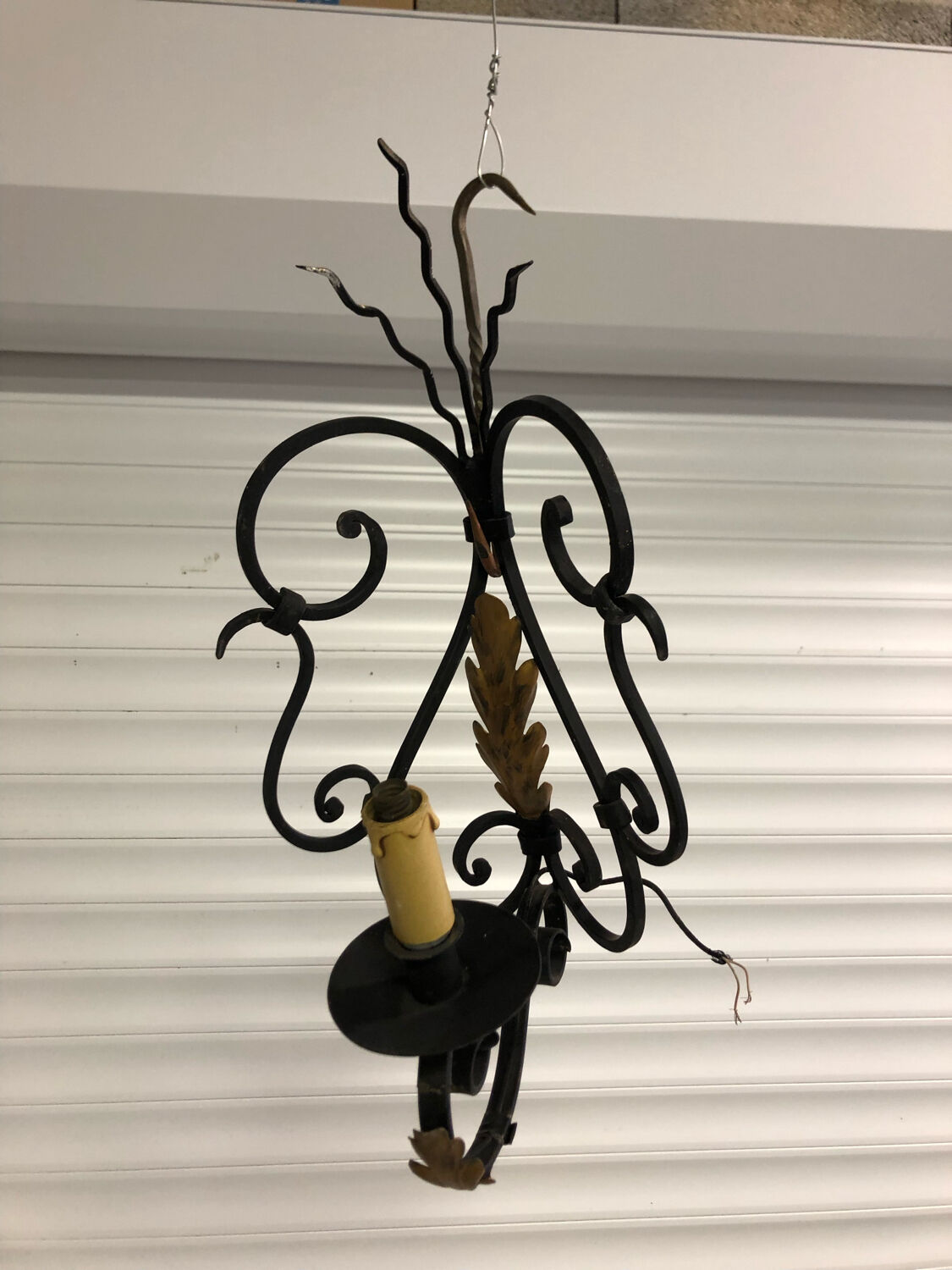 Wrought iron corner wall lights