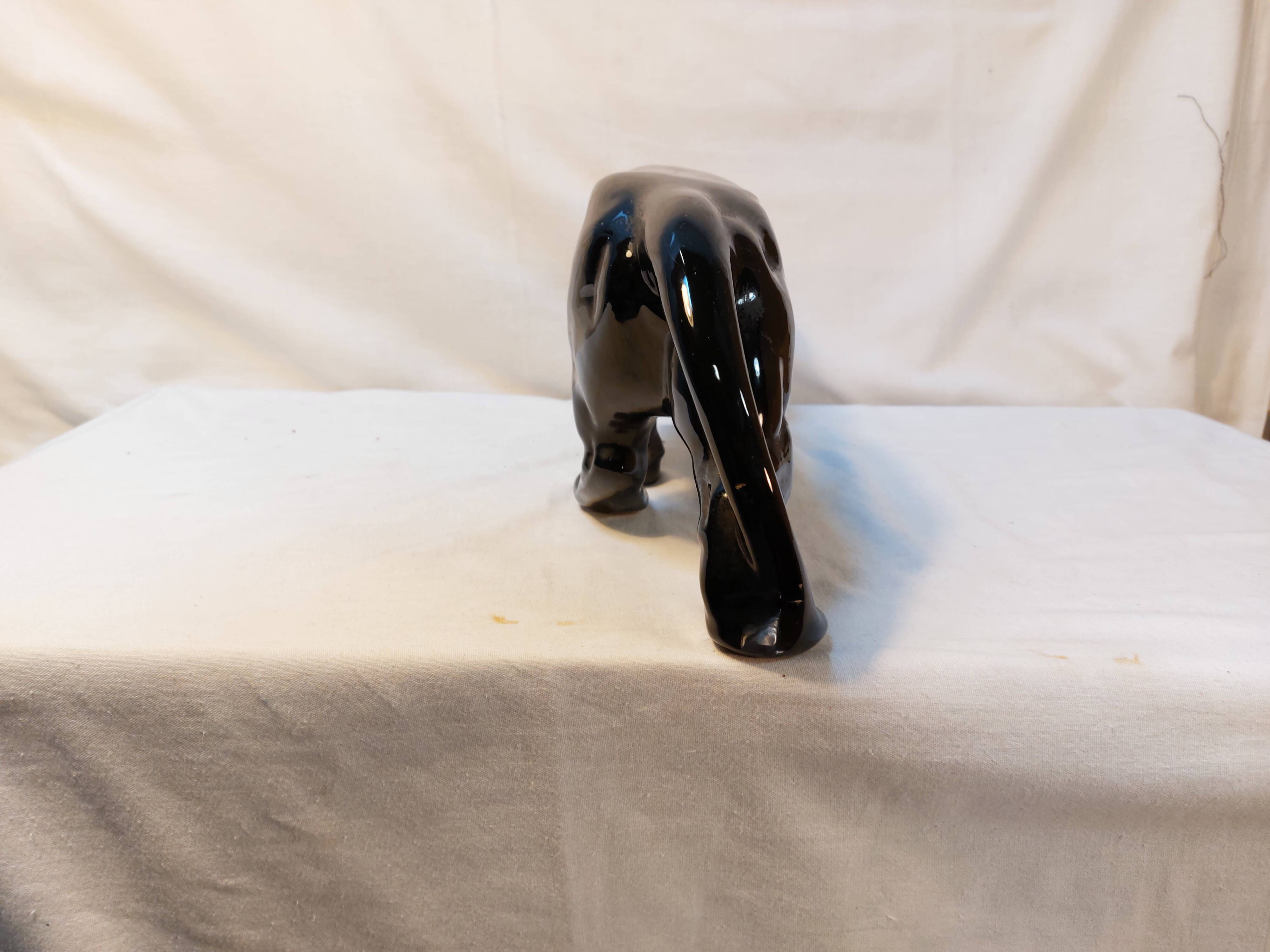 Art Deco Style Black Panther Ceramic