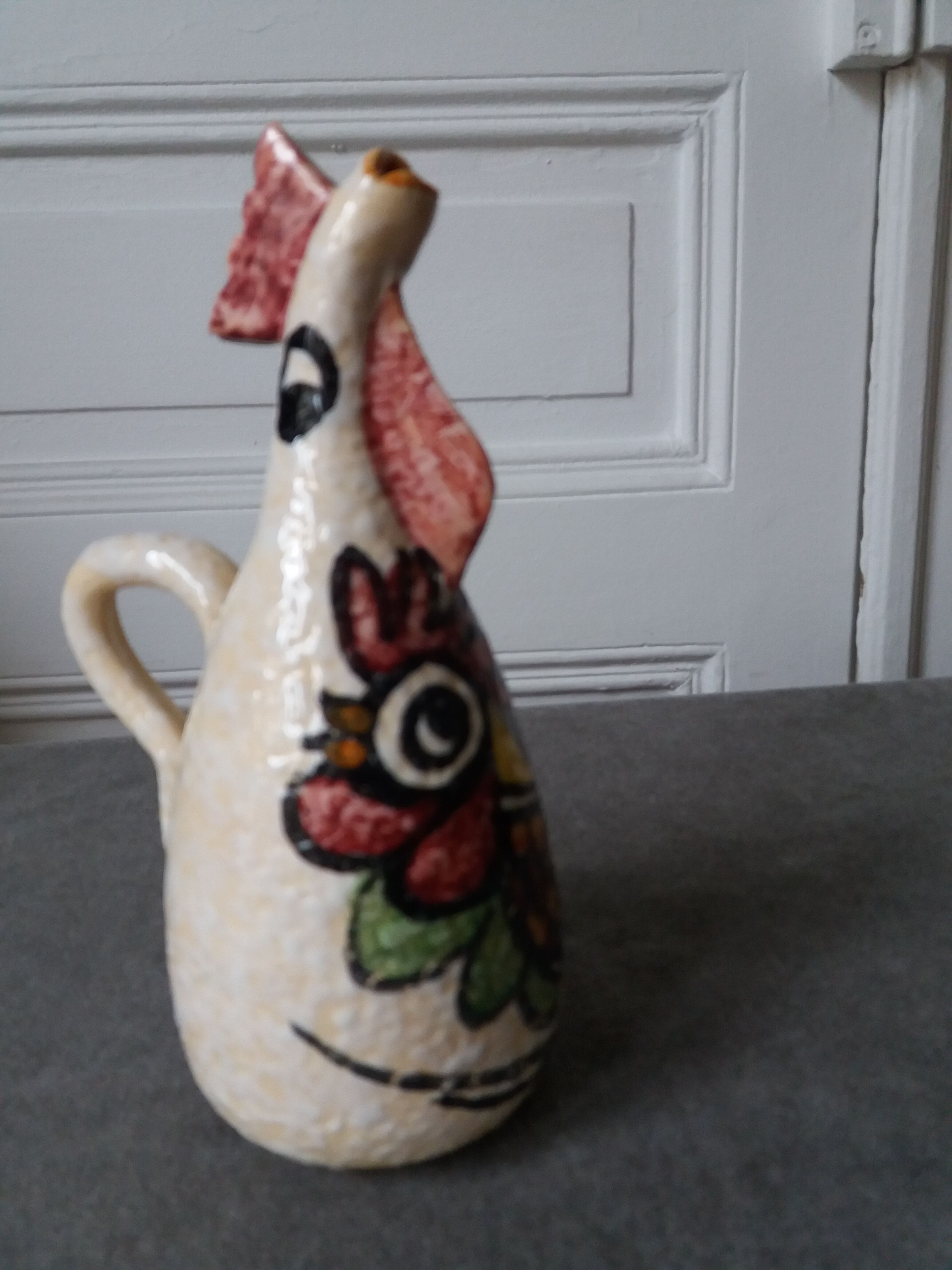 Zoomorphic modernist pitcher in the shape of a rooster