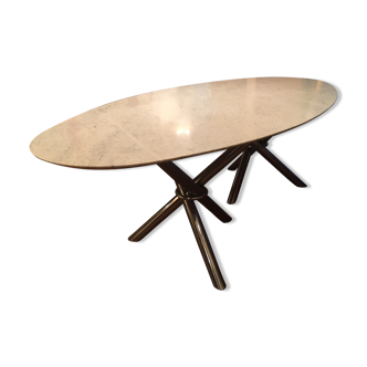 Table en marbre année 50 pied chromé