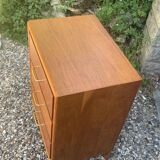 Vintage chest of drawers with oak compass legs, 1950s