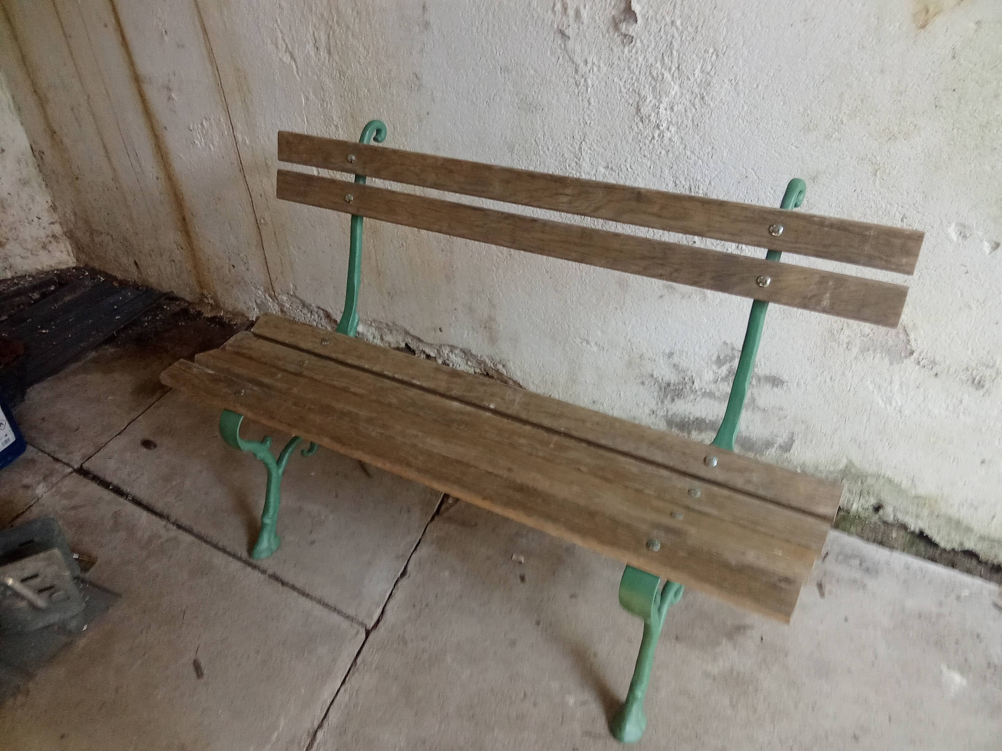Antique cast iron garden bench.