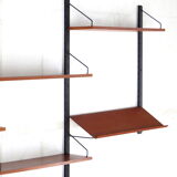 Vintage mid century Royal System Wall Unit with sideboard & shelves in teak by Poul Cadovius, 1960s