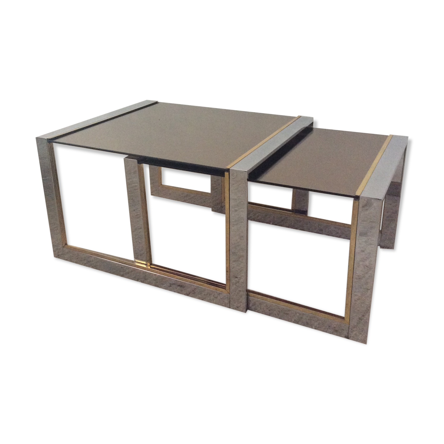 Duo of nesting tables Romeo Rega Italy from the 70s