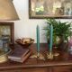 Pair of brass candle holders