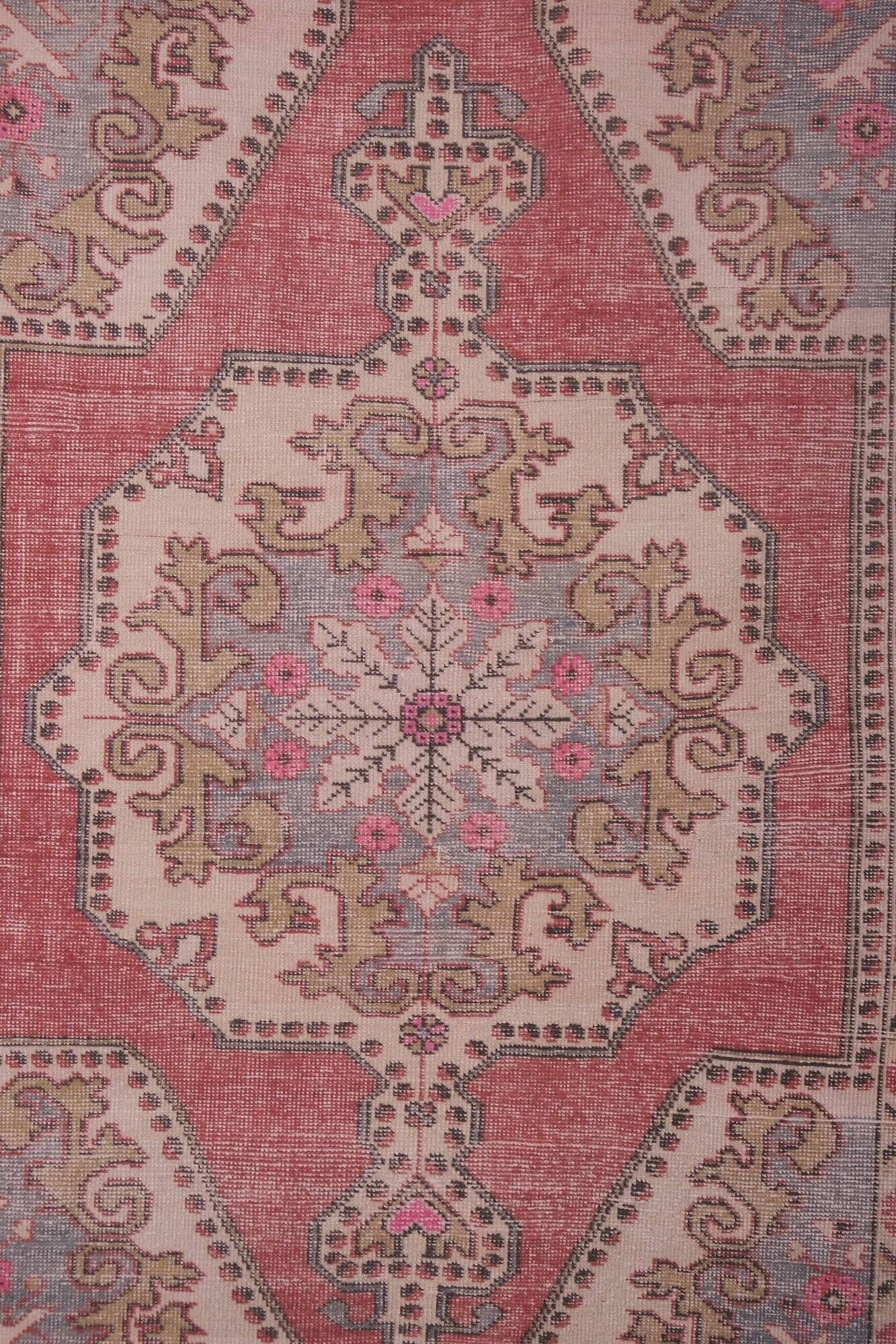 Vintage Turkish Oushak rug 132x216 cm