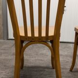 Pair of chairs bistro Baumann 1970s honey color
