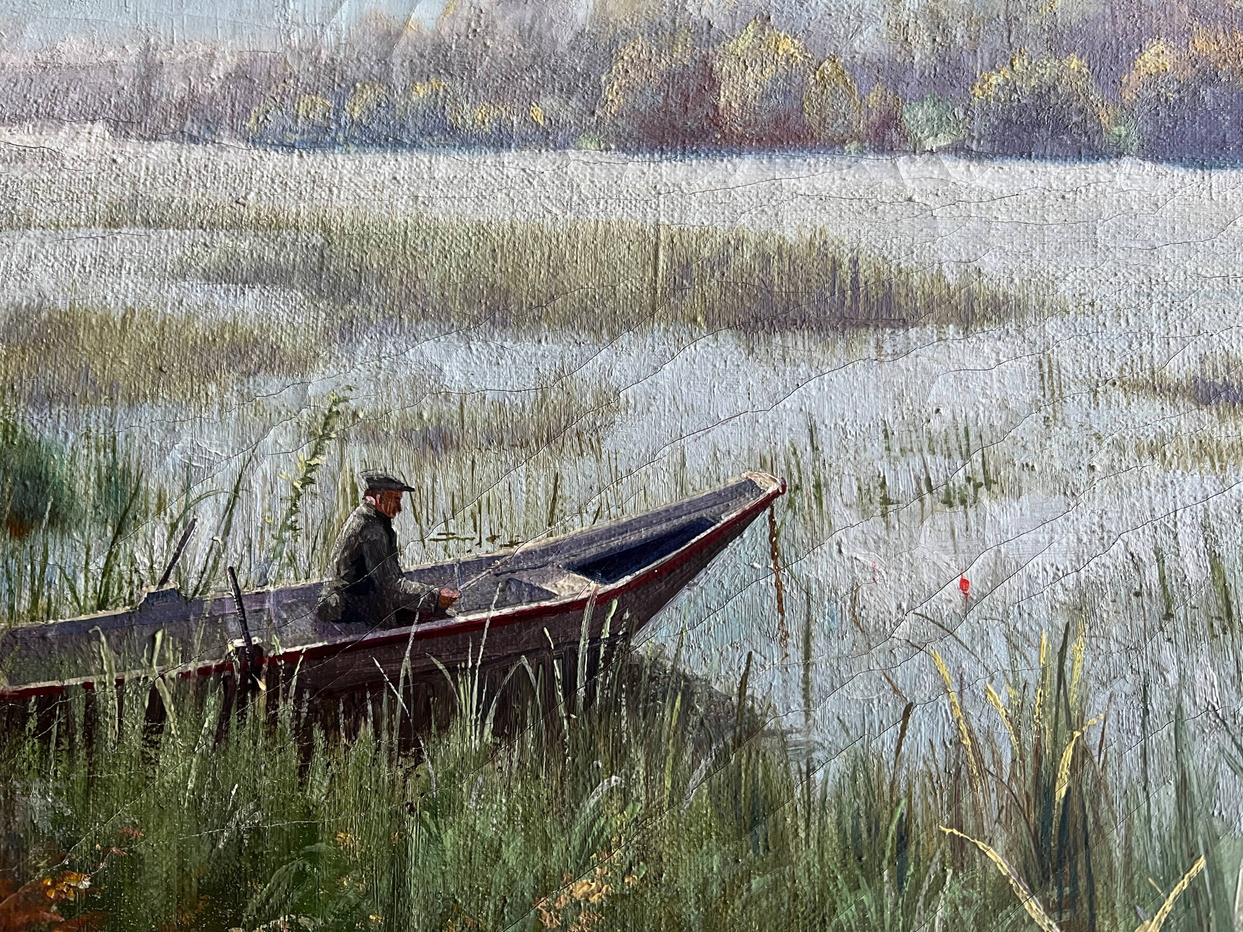 HST painting "The Fisherman" signed A. Maffié early 20th century