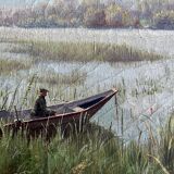 HST painting "The Fisherman" signed A. Maffié early 20th century