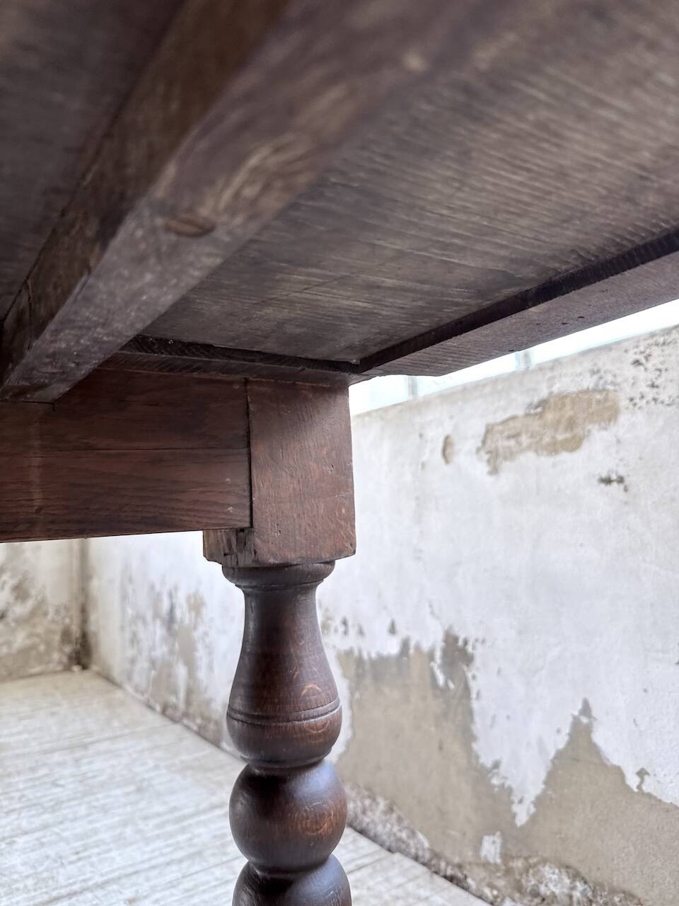 Solid oak table 1900 drapery style XL 280cm with extensions