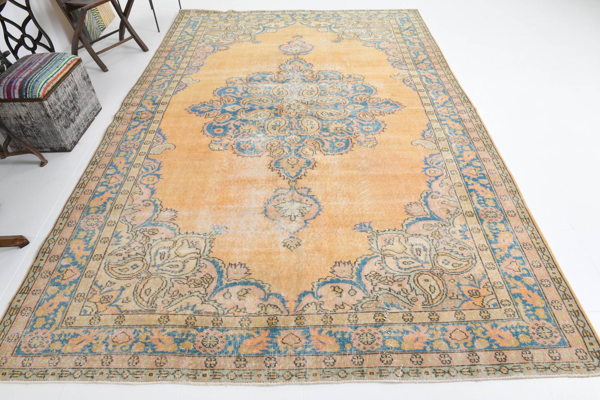 7x11 Classic Blue Persian Rug,222x330Cm
