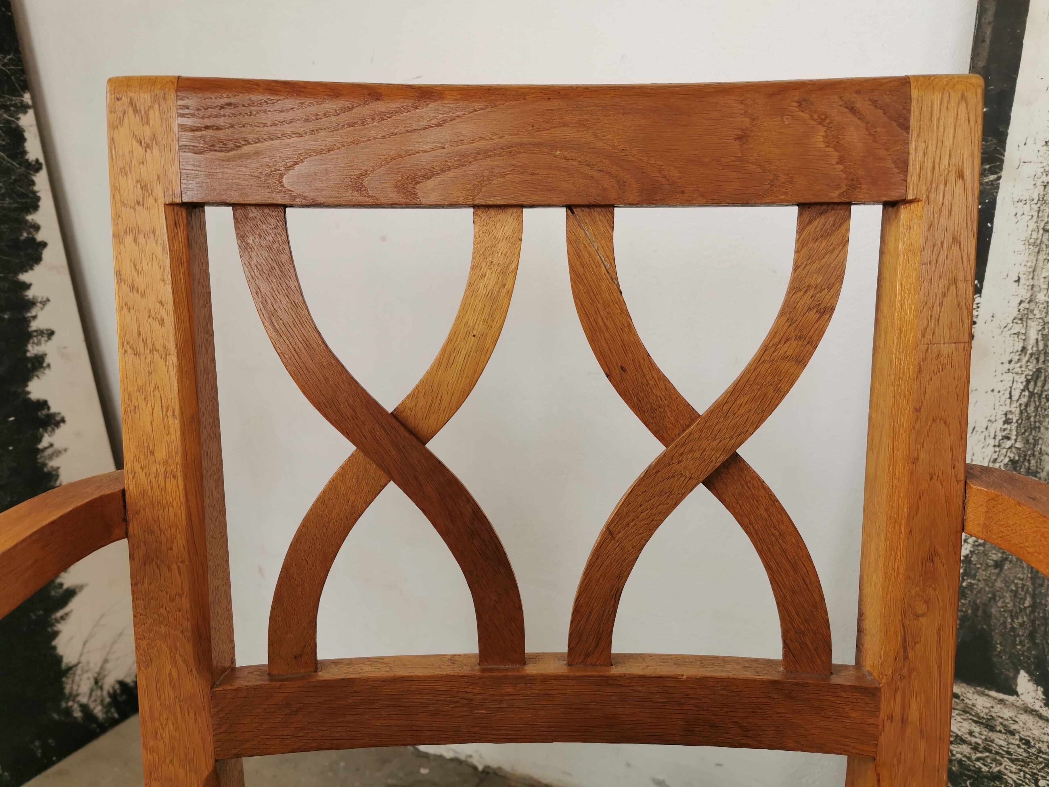 Art deco oak armchair 1940/1950