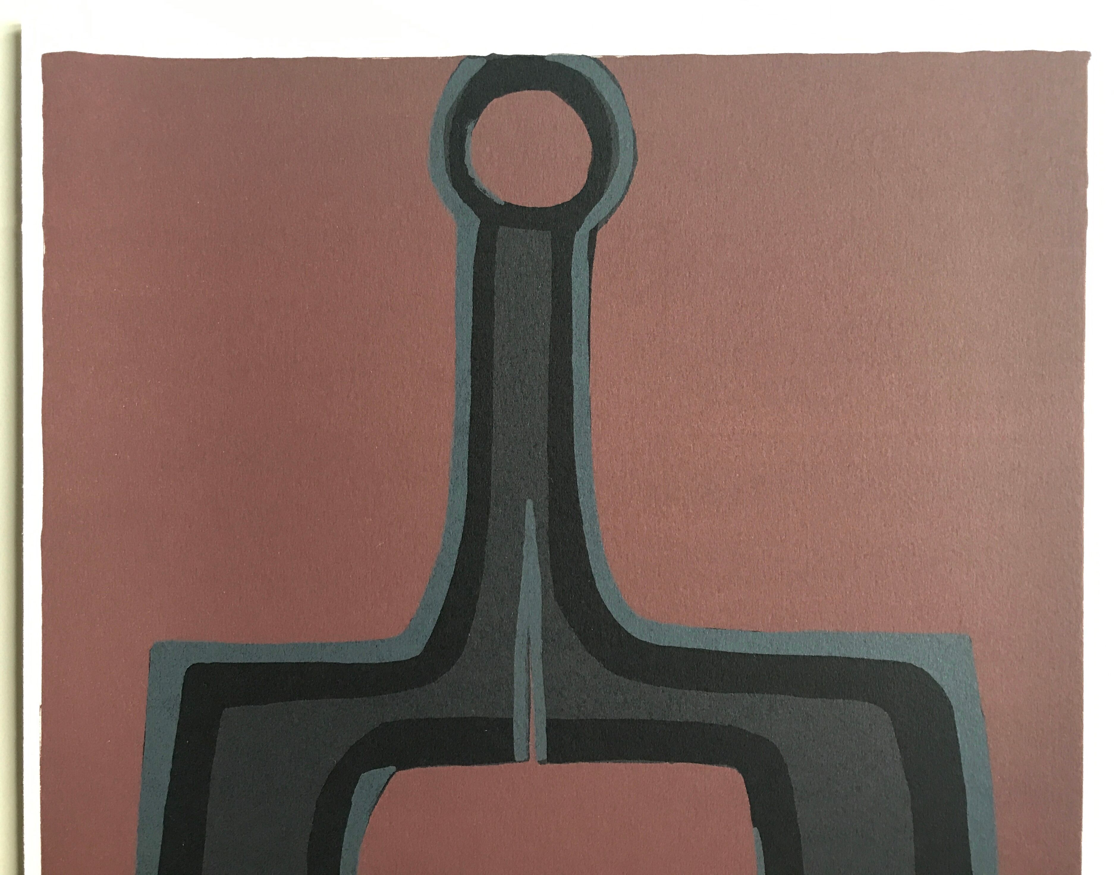 Original lithograph on Arches vellum by Raoul UBAC, Working the soil, 1978