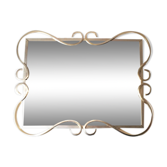 Gold metal mirror 70.5 x 55. Vintage 50s. " Hollywood Regency "