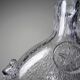 Cognac carafe Daum France Lorraine cross in bubbled crystal, 1960s-70s.