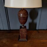 Marble effect lamp with its 1980s lampshade on shower stand