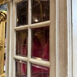 Napoleon III Period Display Cabinet in Painted Wood with Beveled Tiles in Louis XVI Style