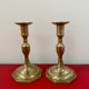 Set of 2 brass candlestick candle holders