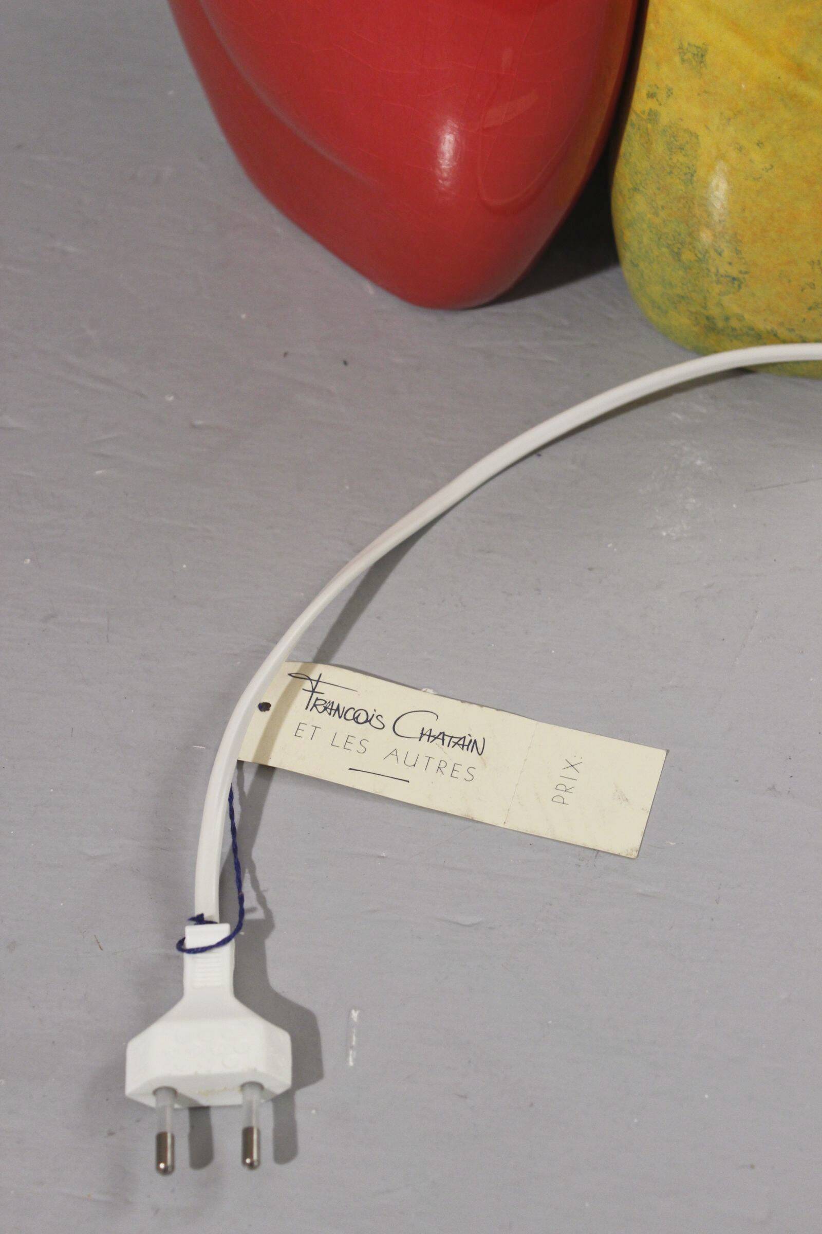 François Chatain Large menhir lamp vintage post-modern design 1990s