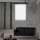 Mogens Hansen, 2-seater canapé mid-century, patinated black leather, 1970s.