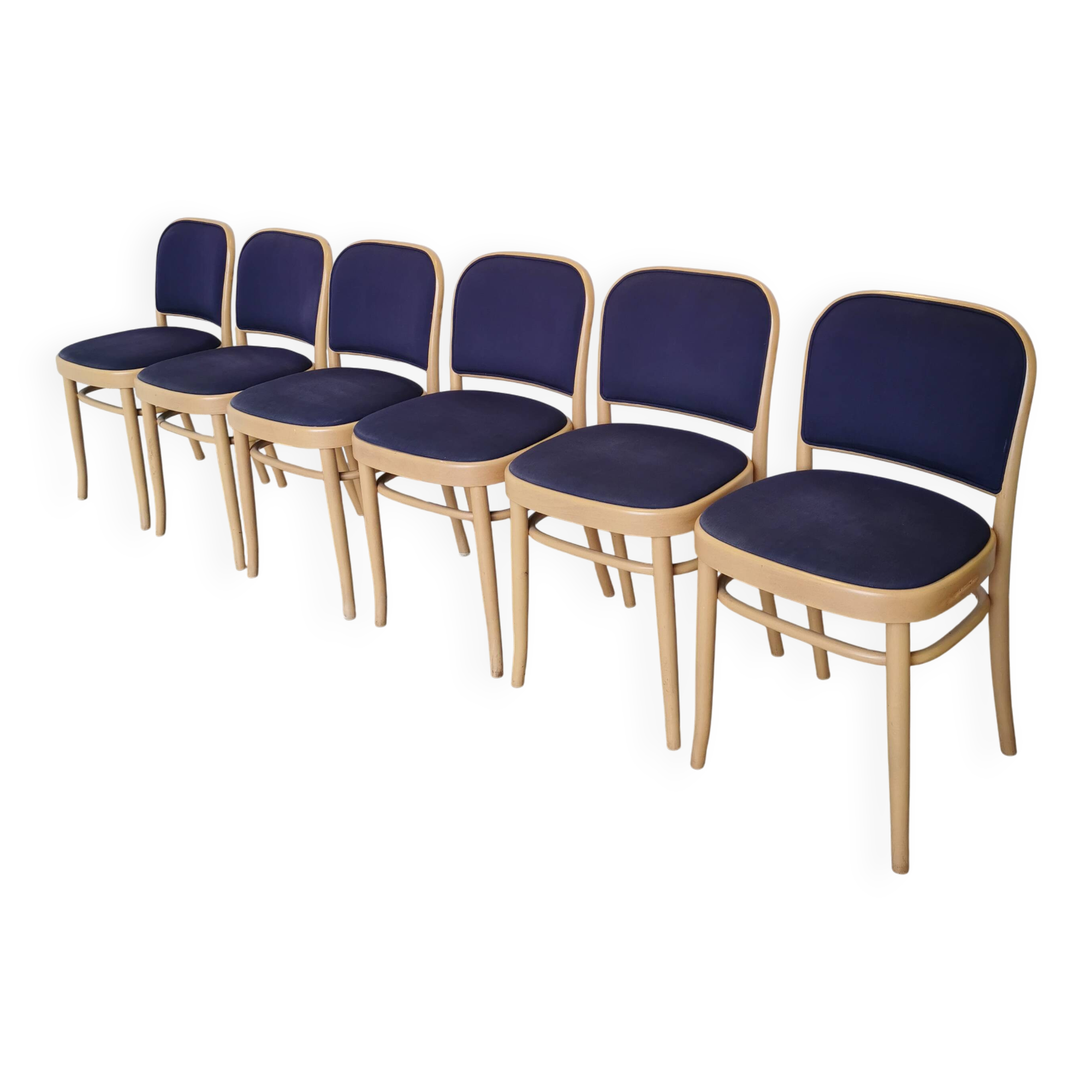 Vintage Bentwood Dining Chairs - Set of 6 - Joseph Hoffmann Thonet Design