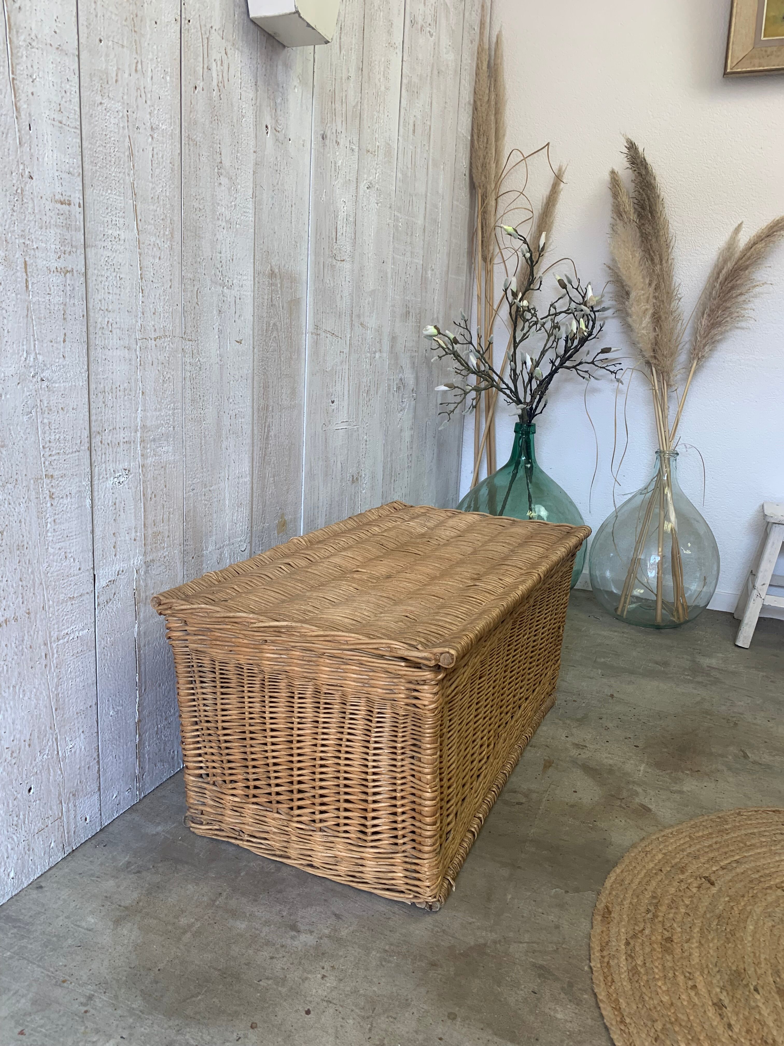 Vintage wicker trunk
