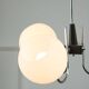 Vintage italian chrome and opaline chandelier, 70s