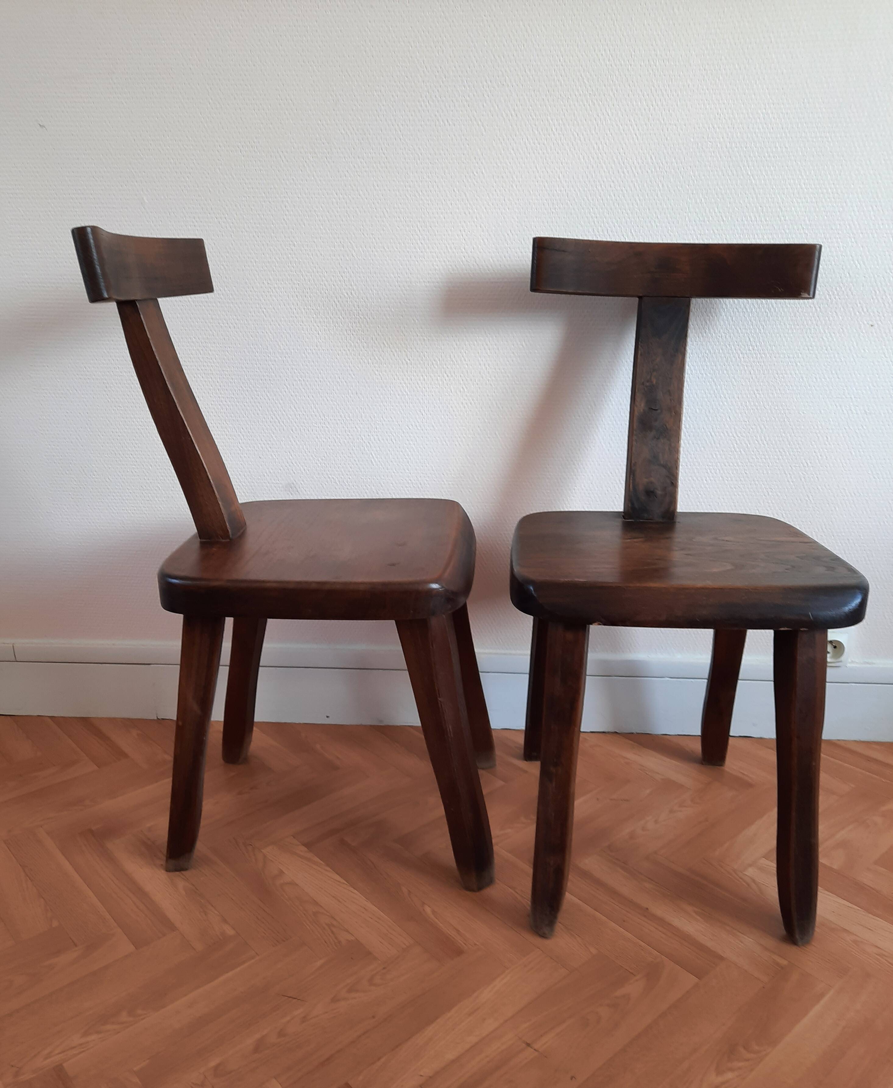 Pair of brutalist chairs by Olavi Hanninen, 1950s