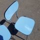 Pair of vintage chairs in formica blue - 60s