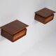 Pair of 1950s Italian Wall-Mounted Wooden Nightstands with Single Drawer