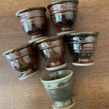 Tasses à café en grès pyrite La Borne