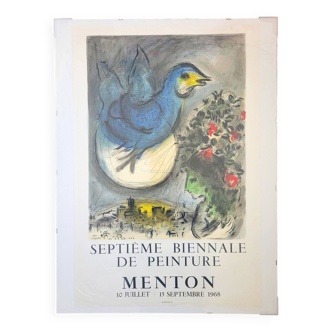 Original poster MARC CHAGALL "Seventh Menton Biennale", MOURLOT, 1968