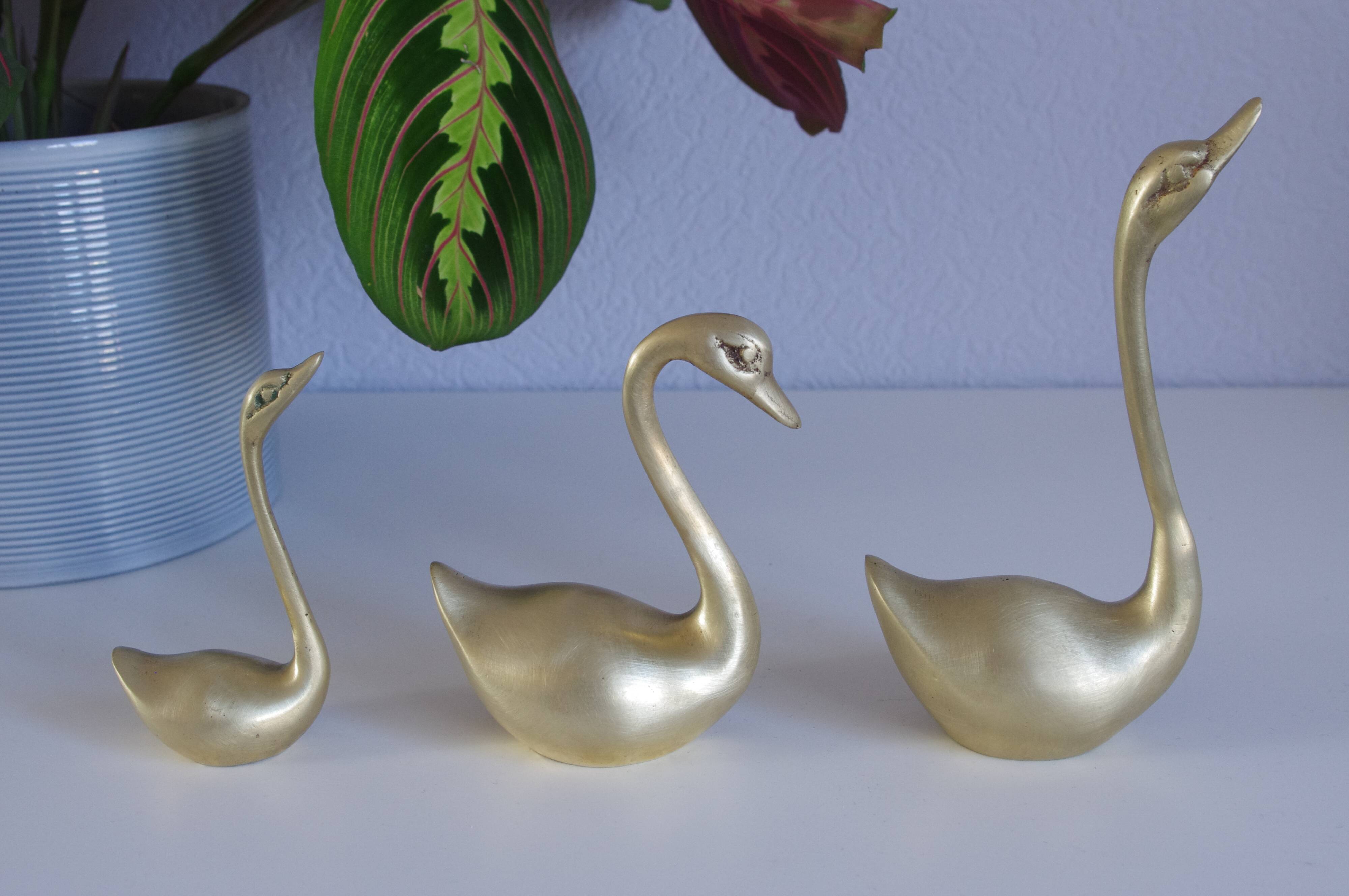Swans or ducks brass