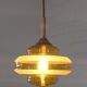 1 of 2 hand blown amber glass pendant lamp / redesign vintage hanging light