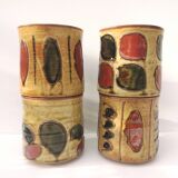 Vintage enameled ceramic mugs - Set of 4